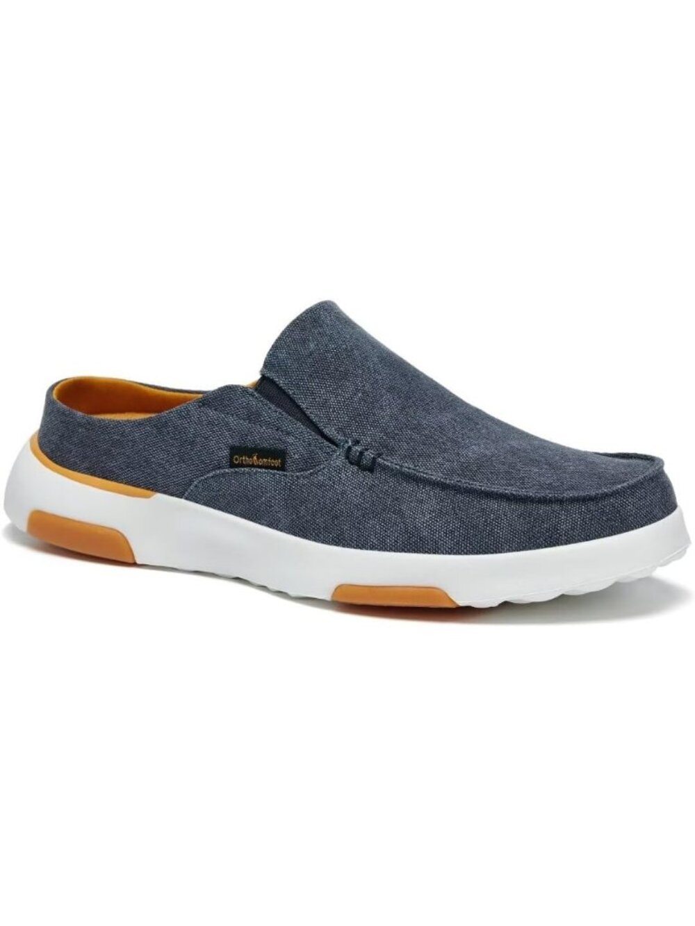OrthoComfoot Men's Denim Rubber Loafers Lightweight & Breathable Slip On Shoes